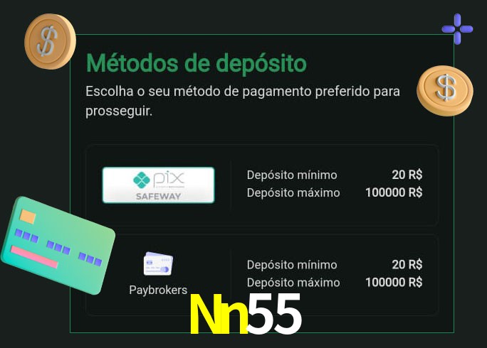 O cassino Nn55 oferece uma grande variedade de métodos de pagamento